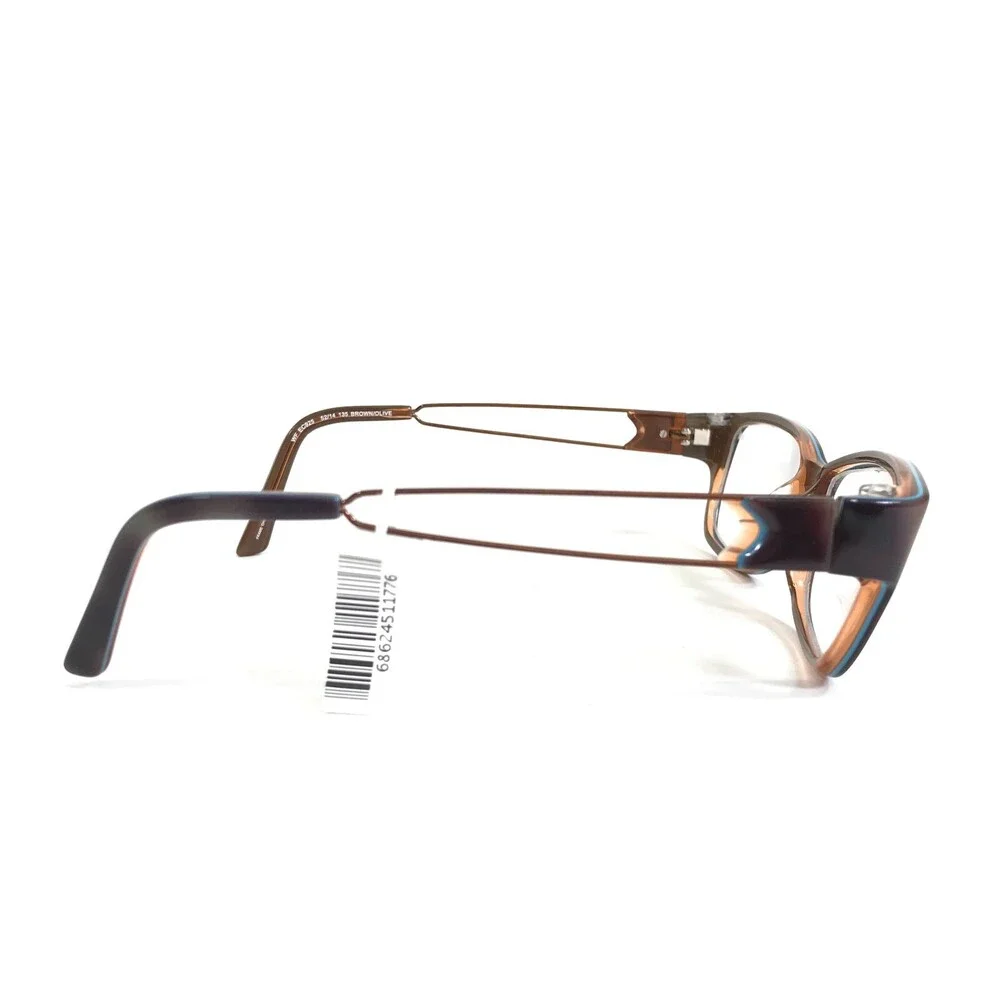 Easyclip Eyeglasses Frames WF EC925 BROWN/OLIVE Blue Frames with Clip On Lenses